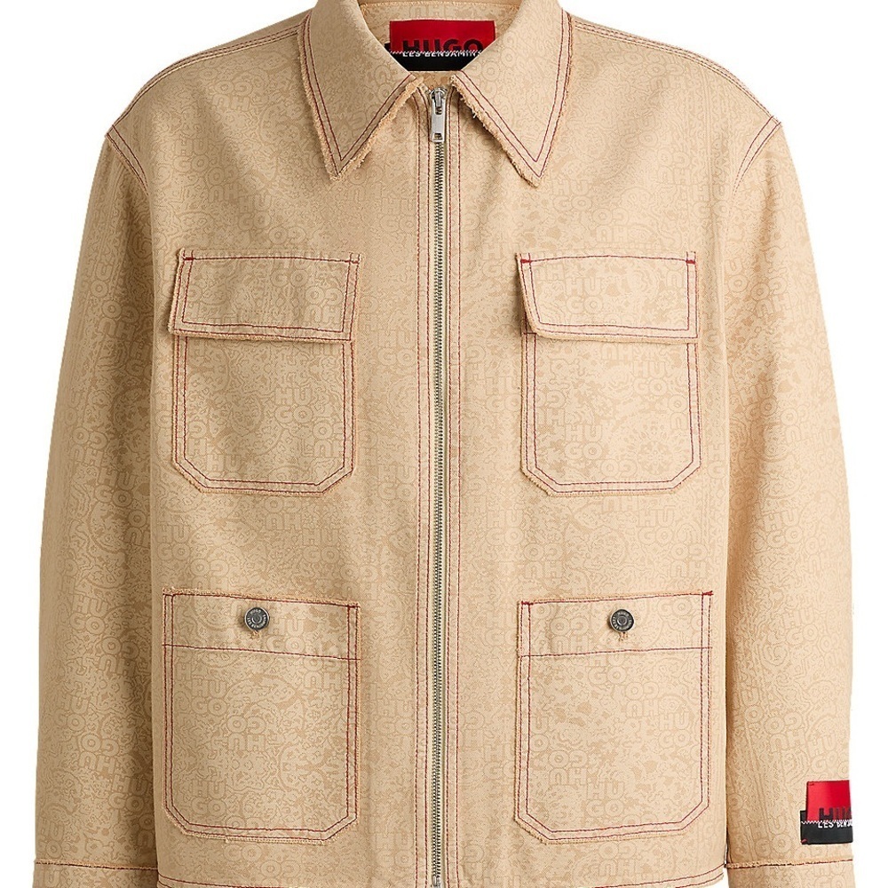 HUGO X LES BENJAMINS RELAXED-FIT JACKET WITH ALL-OVER PRINT